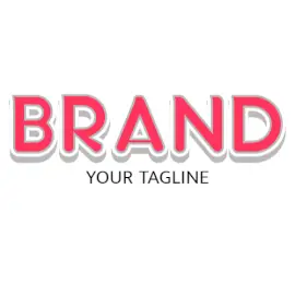 Online Editable Pink, Gray & White Double Font with Shadow Unique Logo