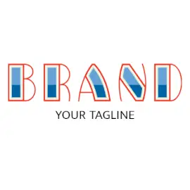 Online Editable Blue Glossy Simple Font Unique Logo