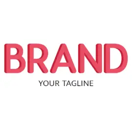 Online Editable Pink 3D Simple Font Unique Logo