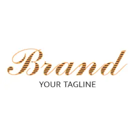 Online Editable Yellow and Black Stripes Cursive Text Creative Logo
