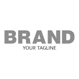 Online Editable Black and White Slanting Zebra Lines Font Unique Logo