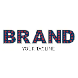 Online Editable Circled Red Dots on Blue Text Bar & Nightclub Logo