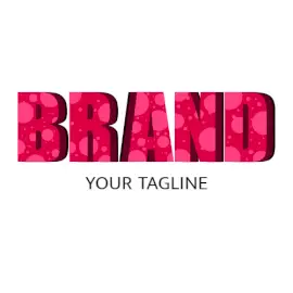 Online Editable Pink 3D Bold Font with Paint splashes Unique Logo