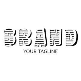 Online Editable Black and White Zebra Lines 3D font Unique Logo