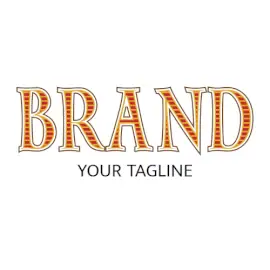 Online Editable Red and Orange Horizontal Stripes Outlined Font Unique Logo