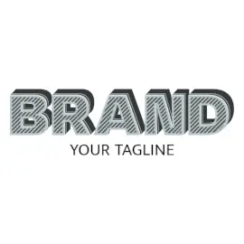 Online Editable Gray Stripes Fancy & 3D Logo