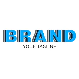 Online Editable Blue and Metalic Grey Text Gaming Logo