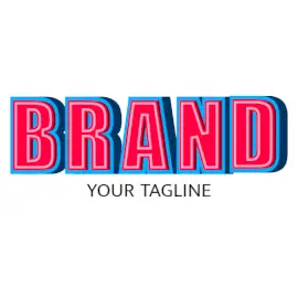 Online Editable Bright Pink and Blue Bold Text Gaming Logo