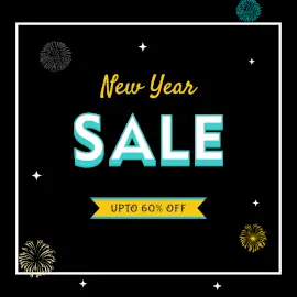 Online Editable New Year Sale Facebook 3D Post