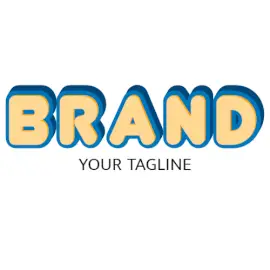 Online Editable Inflated Blue and Yellow Playful Text Gaming Logo