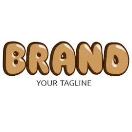 Online Editable Brown Inflated Logo Maker Food & Drink