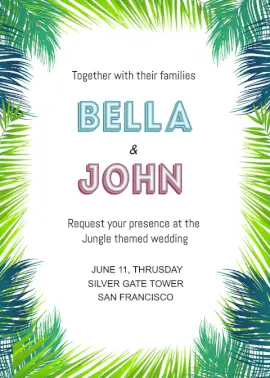 Online Editable Theme Wedding Invitation