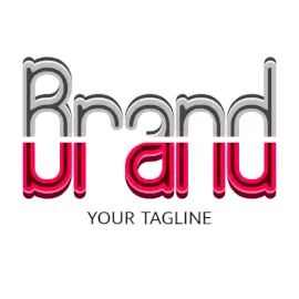 Online Editable Gray and Pink Long Font Fancy & 3D Logo