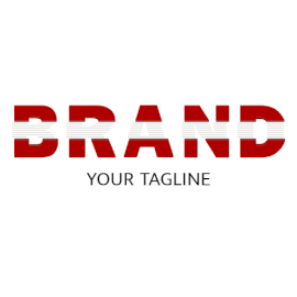 Online Editable Red and White Stripped Unique Logo