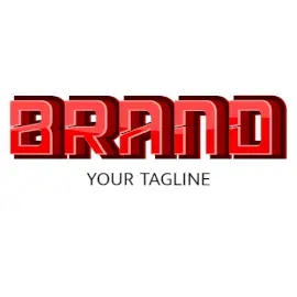 Online Editable Red Shaded Bold Fancy & 3D Logo