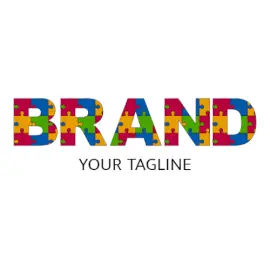 Online Editable Multi-colored Jigsaw Puzzled Font Gaming Logo