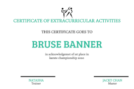 Online Editable White Extracurricular Activities Gift Certificate