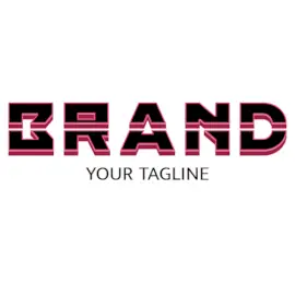 Online Editable Black and Pink Broken 3D Font Unique Logo