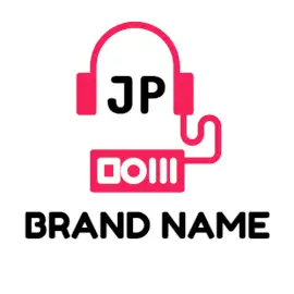 Online Editable Pink iPod with Headphones Music Logo