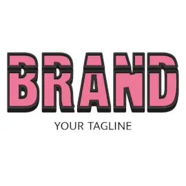 Online Editable Broken Outline 3D Vector Font Unique Logo