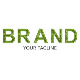 Online Editable Green Brick Font Unique Logo