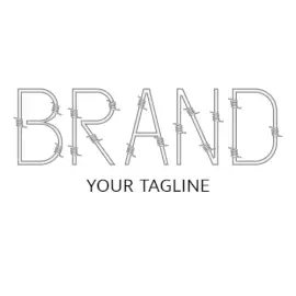 Online Editable Barbed Wire Text Architecture & Construction Logo