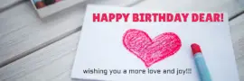 Online Editable Heart Shaped Happy Birthday Email Header