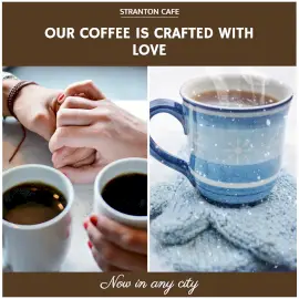 Online Editable Coffee Shop Quotes 2 Grid Photo Collage