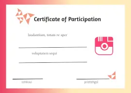 Online Editable White Participation Certificate