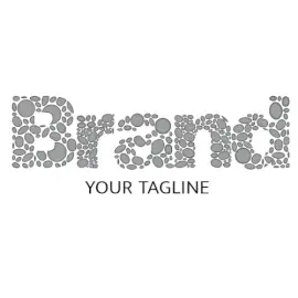 Online Editable Gray Quirky Stone Font Salon & Beauty Logo