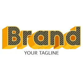 Online Editable Vivid Orange 3D Double Layer Creative Text Logo