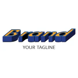 Online Editable Isometric Type Two-Color 3D Font Unique Logo