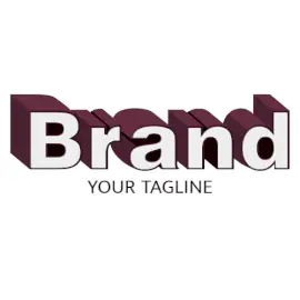 Online Editable Desaturated Pink Long Shadow Fancy & 3D Text Logo