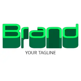 Online Editable Lime Green Long Shadow Fancy & 3D Text Logo