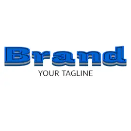 Online Editable Strong Blue Multi-Layer Fancy & 3D Text Logo