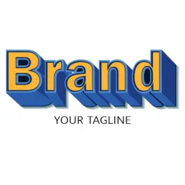 Online Editable Long Shadow Vector Fancy & 3D Text Logo