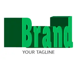 Online Editable Lime Green Glossy Long Shadow Fancy & 3D Text Logo