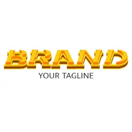 Online Editable Vivid Yellow Vector Multi-Layer Fancy & 3D Text Logo