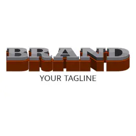 Online Editable Brown Tone and Gray Double Layer Vector Fancy & 3D Text Logo