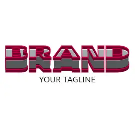 Online Editable Strong Pink Outline Isometric 3D Font Unique Logo