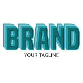 Online Editable Dark Cyan Multi-Layer Fancy & 3D Text Logo