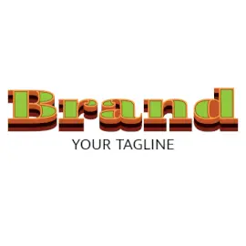 Online Editable Moderate Green Multi-Layer Fancy & 3D Text Logo