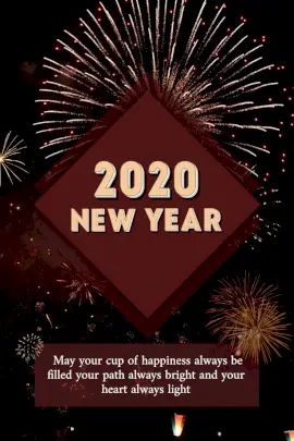 Online Editable New Year 2020 Pinterest Graphic