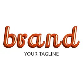 Online Editable Strong Red Bold Shade Fancy & 3D Text Logo