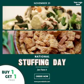 Online Editable National Stuffing Day Foodie Offer November 21 Instagram Post
