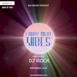 Online Editable Disco Friday Night Animated Design