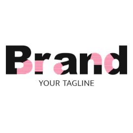 Online Editable Black and Pink Horizontal Line Font Unique Logo
