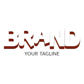 Online Editable White and Red 3D Text Fancy & 3D Logo