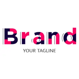 Online Editable Pink and Blue Double Conflicting Text Font Fancy & 3D Logo