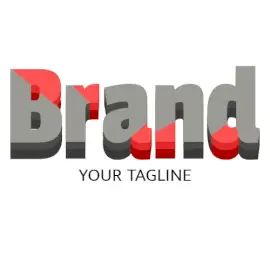 Online Editable Gray and Peach Bold Fancy & 3D Logo